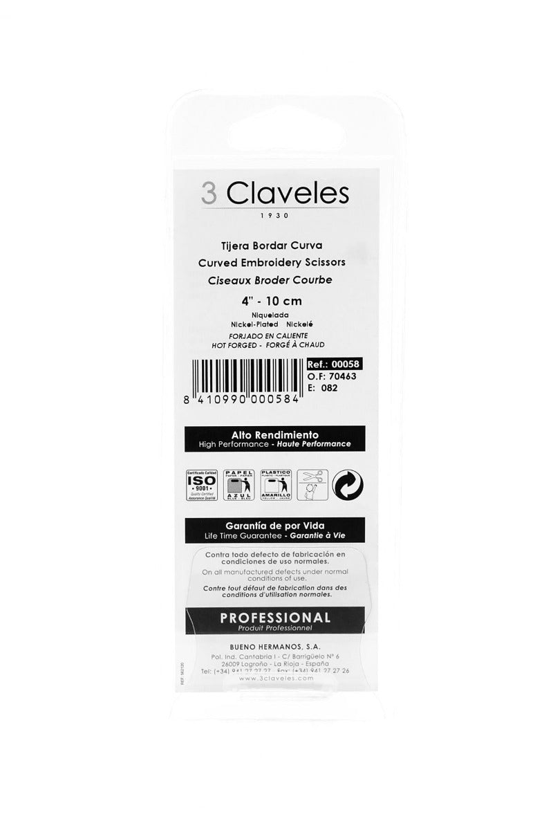 Gebogene Stickereischere 3 Nelken - Ribes y Casals