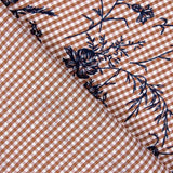 Vichy Cotton Tile Beflockte Baumwolle Floral Navy - Ribes y Casals