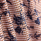 Vichy Cotton Tile Beflockte Baumwolle Floral Navy - Ribes y Casals