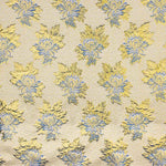 Brokat Lurex Blume Blau Gold - Ribes y Casals