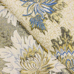 Brokat Lurex Blume Blau Gold - Ribes y Casals
