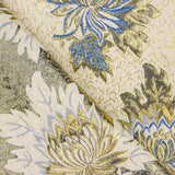 Brokat Lurex Blume Blau Gold - Ribes y Casals
