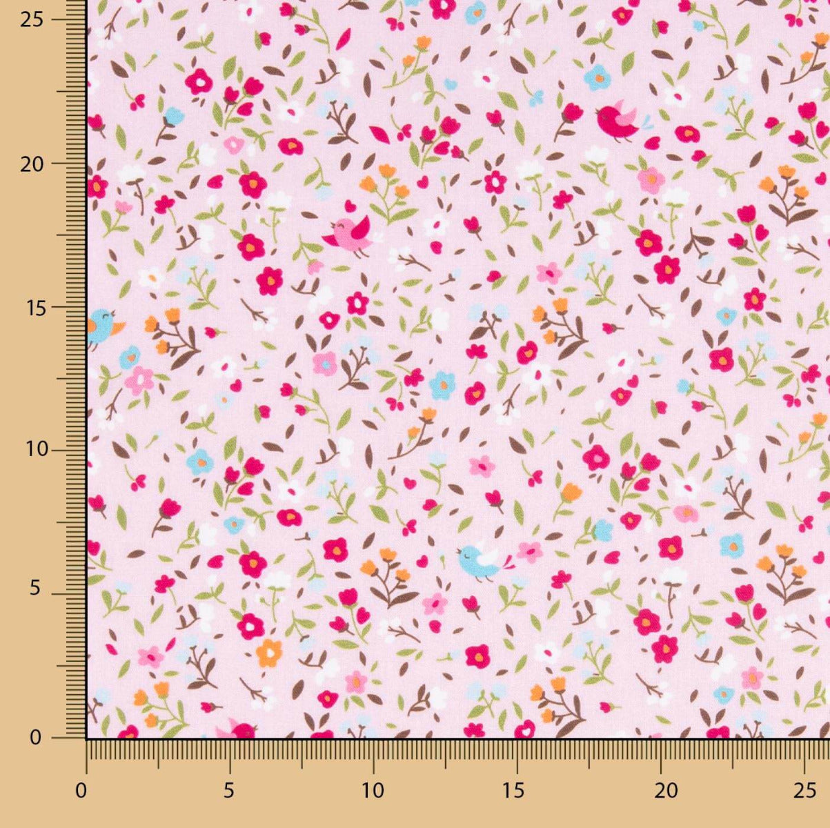 Popeline Baumwolle Blumen Cindy Rosa - Ribes y Casals