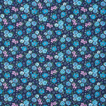 Floral Baumwolle Halbgarn Floral Blau Rosa - Ribes y Casals