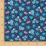 Floral Baumwolle Halbgarn Floral Blau Rosa - Ribes y Casals
