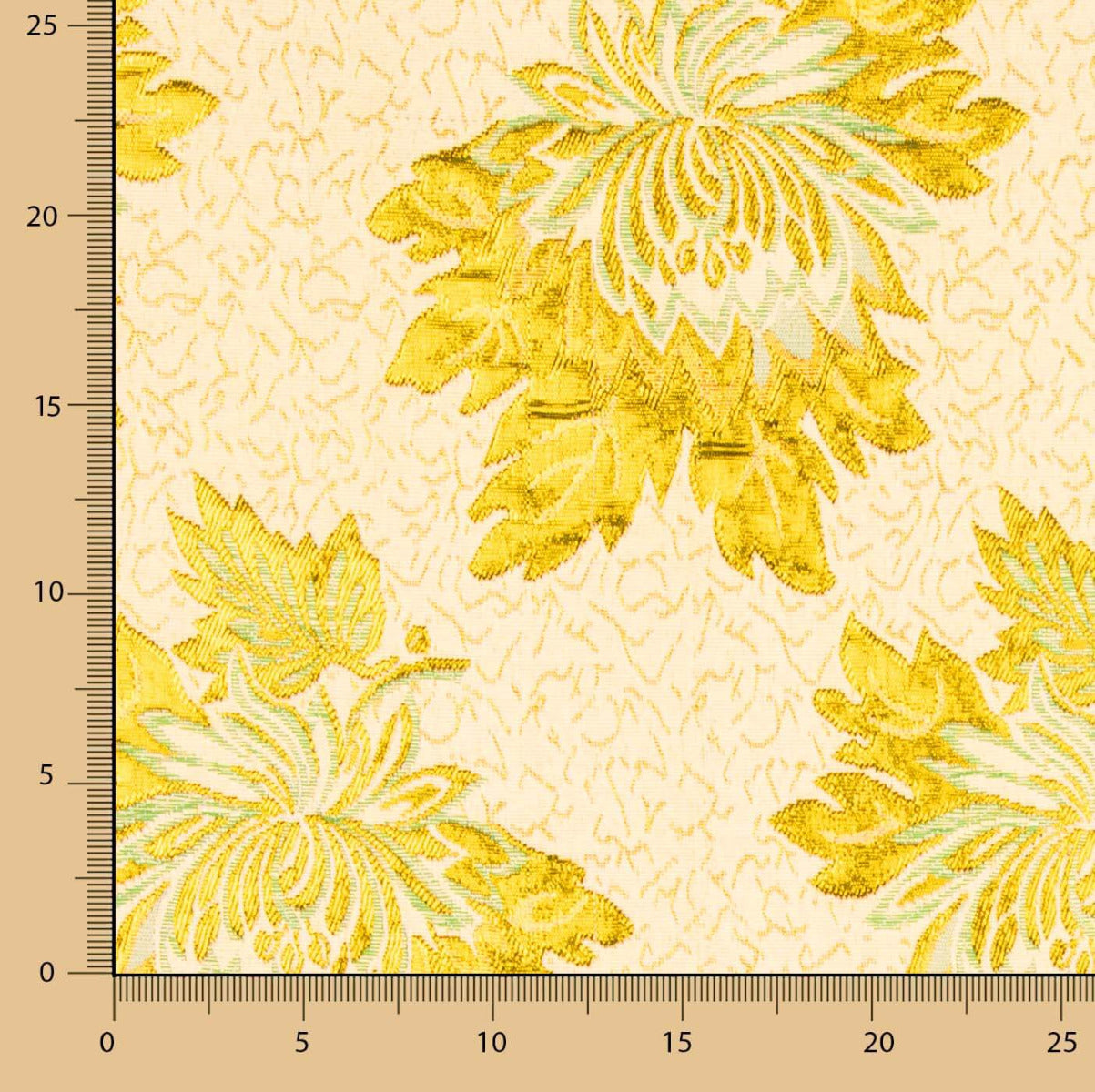 Lurex Brokat Intensiv Goldene Blume Intensiv Gold - Ribes y Casals