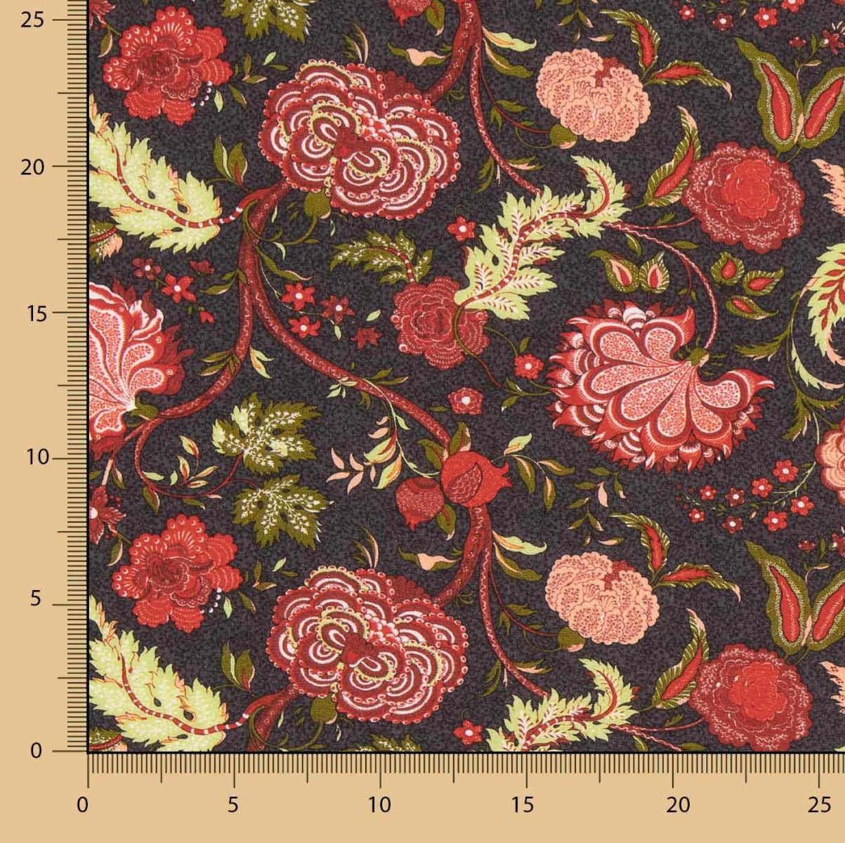 Viskose-Reststück mit Joispur-Muster, schwarz – verschiedene Maße x Breite 148 cm - Ribes y Casals