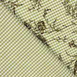 Vichy Cotton Olive Beflockt Floral Beflockt Olive Khaki - Ribes y Casals