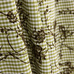 Vichy Cotton Olive Beflockt Floral Beflockt Olive Khaki - Ribes y Casals