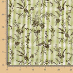 Vichy Cotton Olive Beflockt Floral Beflockt Olive Khaki - Ribes y Casals