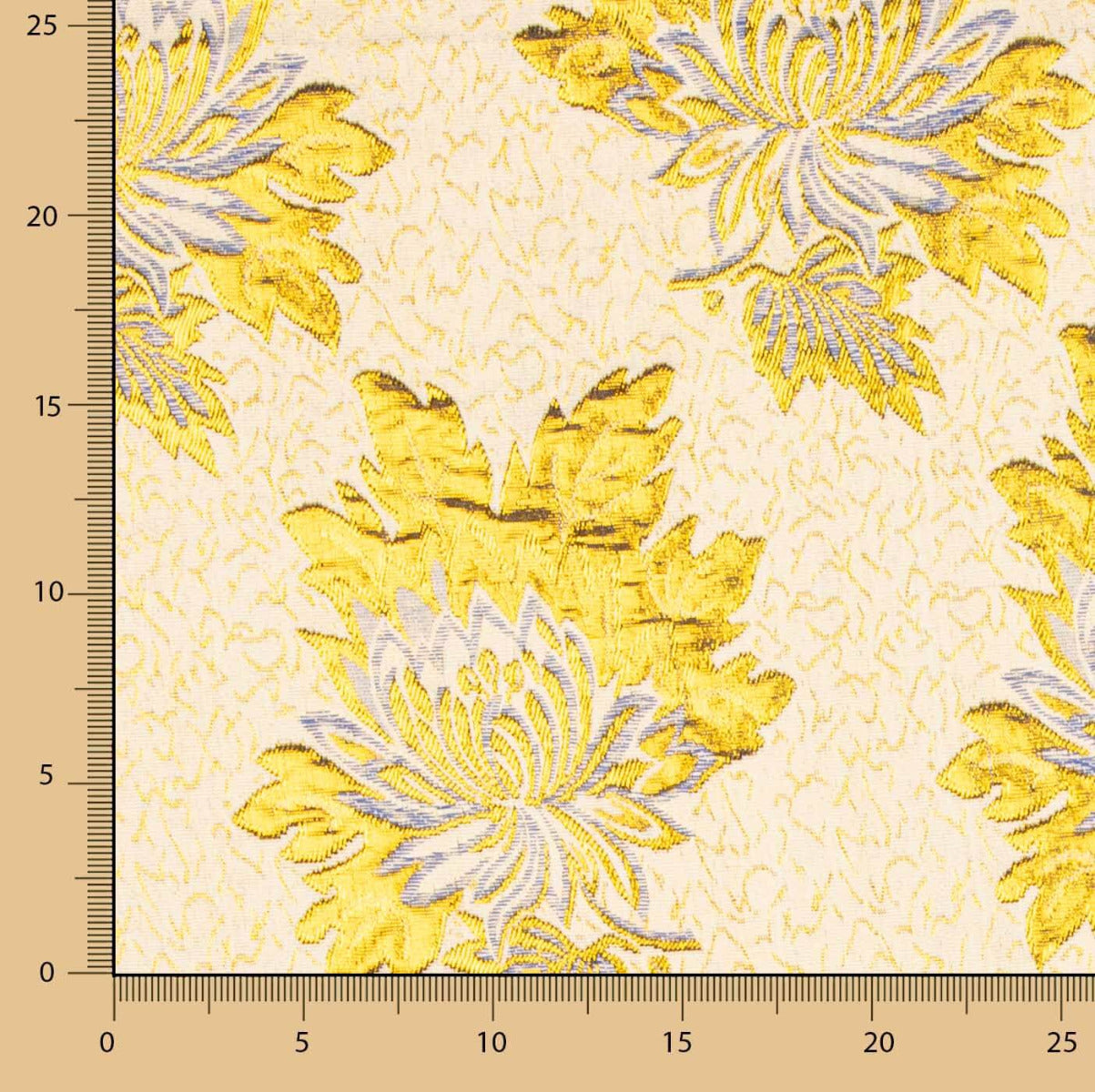 Brokat-Lurex-Blume Intensiv Blau-Gold - Ribes y Casals