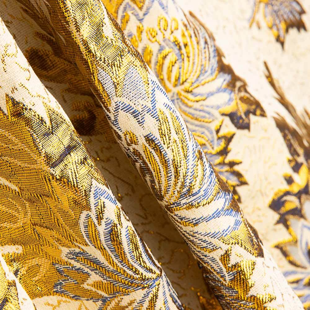 Brokat-Lurex-Blume Intensiv Blau-Gold - Ribes y Casals
