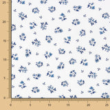 Perkal Baumwolle Blumen Blau auf Weiß - Ribes y Casals
