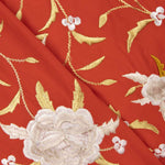 Tencel-Reststück bestickt, roter Schal – verschiedene Maße x Breite 140 cm - Ribes y Casals
