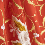 Tencel-Reststück bestickt, roter Schal – verschiedene Maße x Breite 140 cm - Ribes y Casals