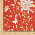 Tencel-Reststück bestickt, roter Schal – verschiedene Maße x Breite 140 cm - Ribes y Casals