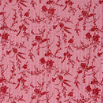 Vichy Baumwolle Rot Beflockte Baumwolle Floral Rot - Ribes y Casals