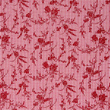 Vichy Baumwolle Rot Beflockte Baumwolle Floral Rot - Ribes y Casals