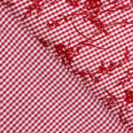 Vichy Baumwolle Rot Beflockte Baumwolle Floral Rot - Ribes y Casals