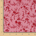 Vichy Baumwolle Rot Beflockte Baumwolle Floral Rot - Ribes y Casals