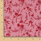 Vichy Baumwolle Rot Beflockte Baumwolle Floral Rot - Ribes y Casals