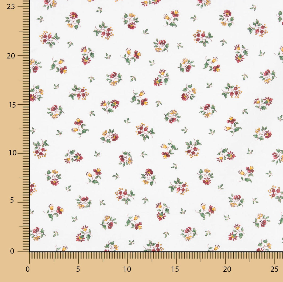 Baumwoll-Perkal-Stoffreste mit Blumenmuster in verschiedenen Farben auf weißem Hintergrund – verschiedene Maße x Breite 160 cm - Ribes y Casals