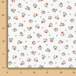 Baumwoll-Perkal-Stoffreste mit Blumenmuster in verschiedenen Farben auf weißem Hintergrund – verschiedene Maße x Breite 160 cm - Ribes y Casals