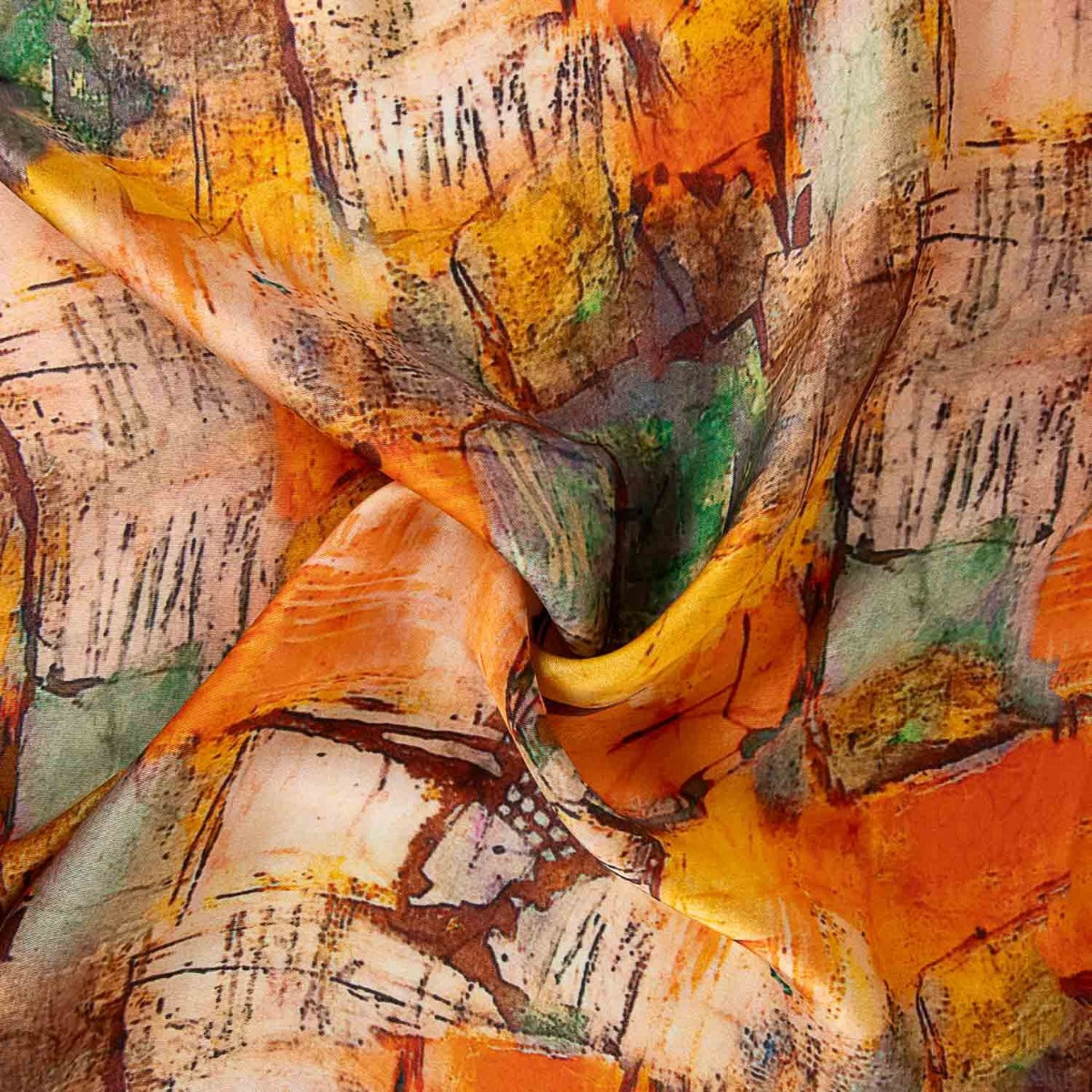 Hawi Bedruckter Seidensatin - Ribes y Casals