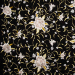 Tencel-Reststück bestickt, schwarzer Schal – verschiedene Maße x Breite 140 cm - Ribes y Casals