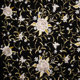Tencel-Reststück bestickt, schwarzer Schal – verschiedene Maße x Breite 140 cm - Ribes y Casals