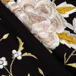 Tencel-Reststück bestickt, schwarzer Schal – verschiedene Maße x Breite 140 cm - Ribes y Casals