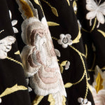 Tencel-Reststück bestickt, schwarzer Schal – verschiedene Maße x Breite 140 cm - Ribes y Casals