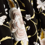Tencel-Reststück bestickt, schwarzer Schal – verschiedene Maße x Breite 140 cm - Ribes y Casals