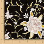 Tencel-Reststück bestickt, schwarzer Schal – verschiedene Maße x Breite 140 cm - Ribes y Casals