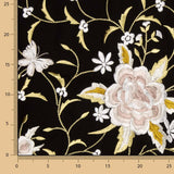 Tencel-Reststück bestickt, schwarzer Schal – verschiedene Maße x Breite 140 cm - Ribes y Casals