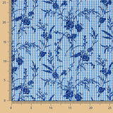 Vichy Cotton Blau Beflockt Floral Navy - Ribes y Casals
