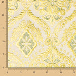 Brokat Lurex Blume Grün Ecru Gold - Ribes y Casals