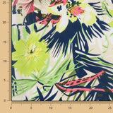 Leichter Crêpe-Stoffrest mit Neon-Blumenmuster – verschiedene Maße x Breite 150 cm - Ribes y Casals