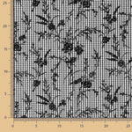 Vichy Baumwolle Schwarz Baumwolle beflockt Floral Schwarz - Ribes y Casals