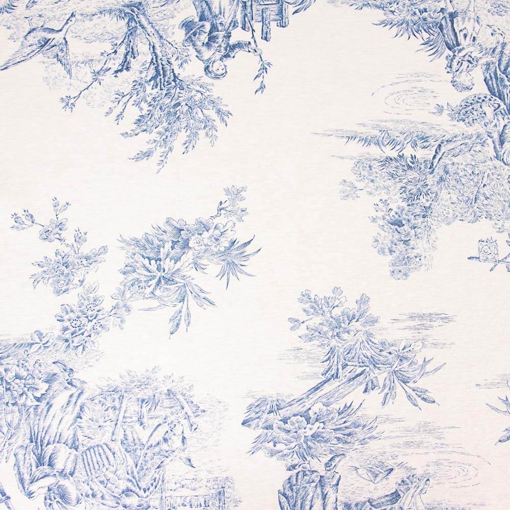 Beize Harz Tischtuch Toile de Jouy Blau - Ribes y Casals