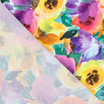 Leichter Crêpe mit Blumendruck Aquarell Multicolour - Ribes y Casals