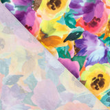 Leichter Crêpe mit Blumendruck Aquarell Multicolour - Ribes y Casals