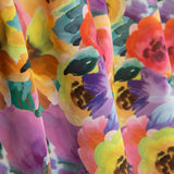 Leichter Crêpe mit Blumendruck Aquarell Multicolour - Ribes y Casals