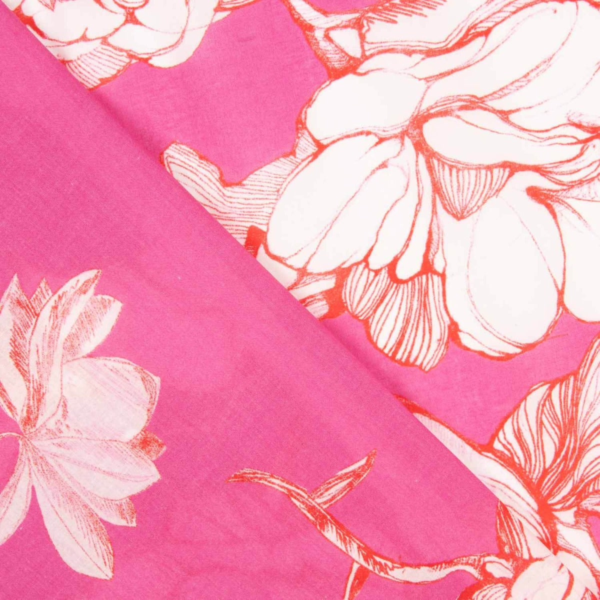 Batiste Botanische Bordüre Fuchsia - Ribes y Casals