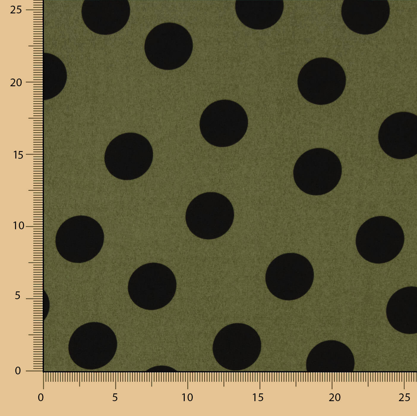 Koshibo-Stoff Koshibo Polka Dots 33mm Delavé Khaki 85 x 150 cm - Ribes y Casals