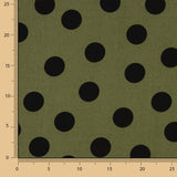 Koshibo-Stoff Koshibo Polka Dots 33mm Delavé Khaki 85 x 150 cm - Ribes y Casals