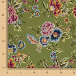 Koshibo-Stoffrest: Bedruckter Schal in Olivgrün – verschiedene Maße x 150 cm Breite - Ribes y Casals