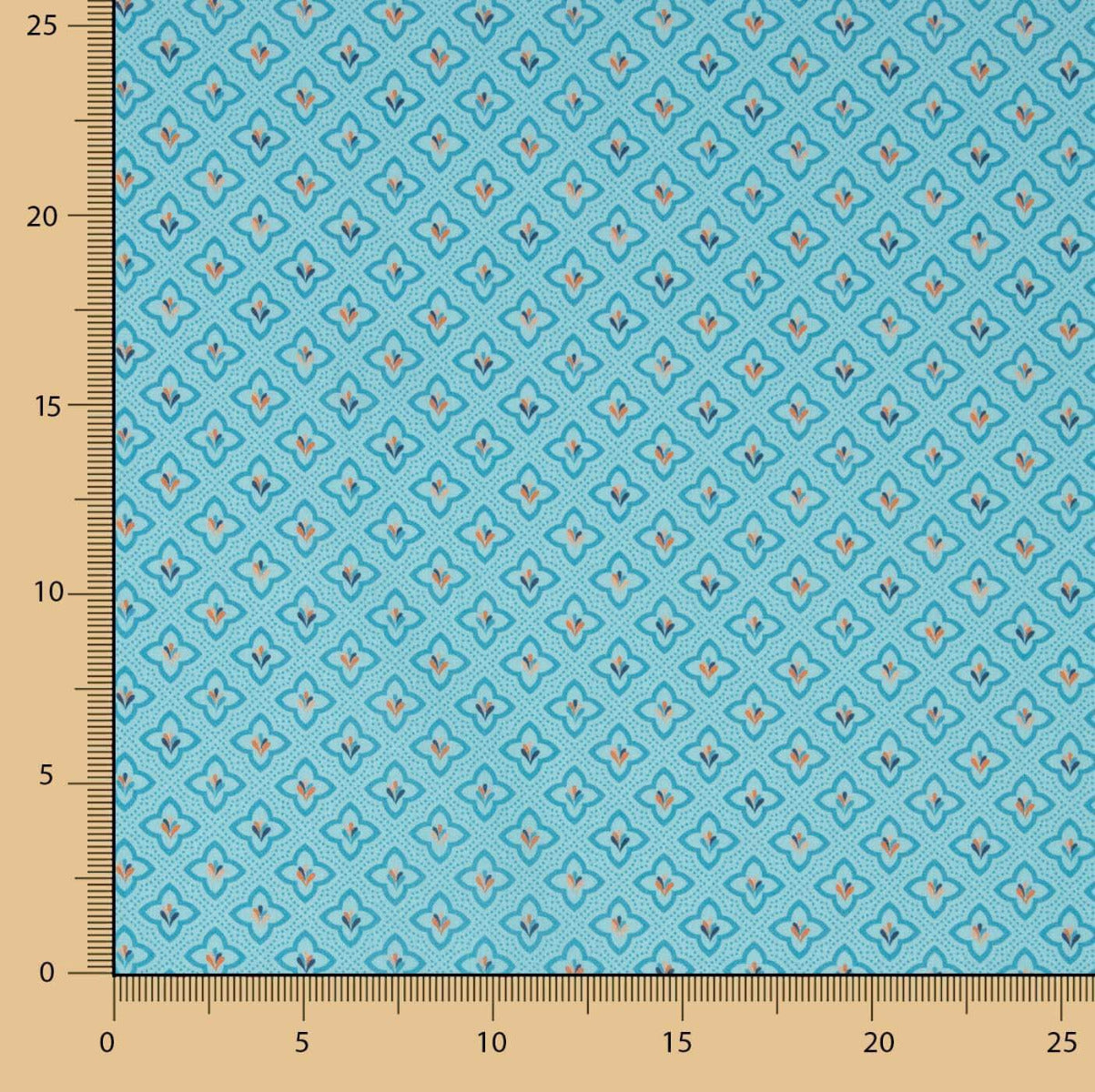 Rania Blau Baumwolle Popeline 80 x 150 cm - Ribes y Casals