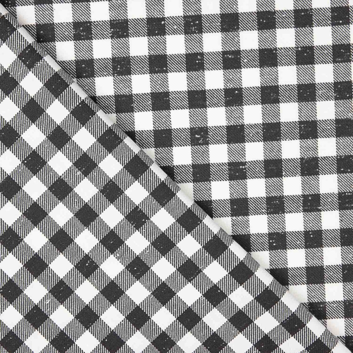 Viyela Cotton Vichy Marmorierte Baumwolle Schwarz und Weiß - Ribes y Casals