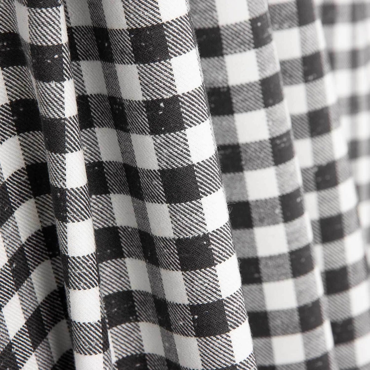 Viyela Cotton Vichy Marmorierte Baumwolle Schwarz und Weiß - Ribes y Casals
